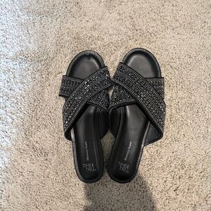 Time and Tru black beaded sandals size 7